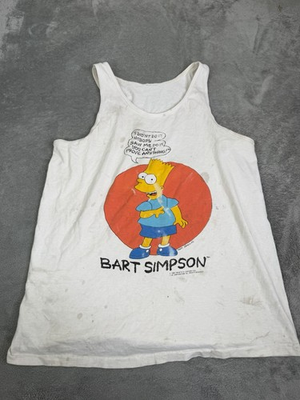 #ad #ad Vintage 1990 Bart Simpson Tank Top Men’s Size Medium White $16.99