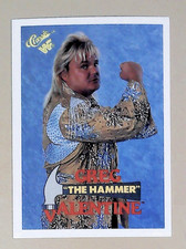 GREG THE HAMMER VALENTINE - 1990 Classic WWF WWE Wrestling Card #33 (G2)
