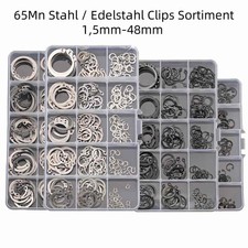 65Mn Stahl / Clips Sortiment Sicherungsring von 1,5mm-48mm Seegering  Edelstahl