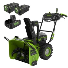 Greenworks 80V 24 inch Self-Propelled Snow Blower 2x5Ah Battery & Rapid Charger