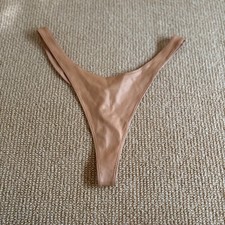 Skims Ochre Wet Jersey Dipped Thong, Size Medium NWT
