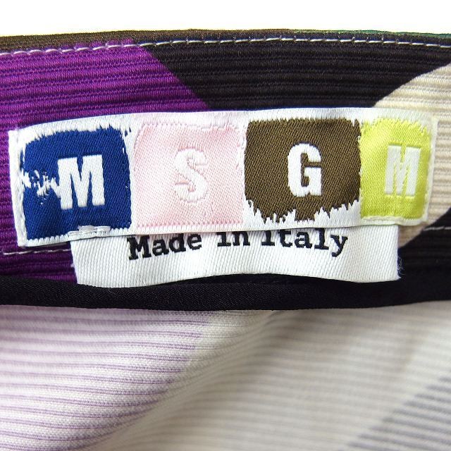 MSGM Geometric Pattern Flare Mini Skirt Patchwork… - image 3