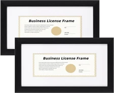Schliersee 5x10 Business License Frames Set of 2, Standard Bank Check Black 