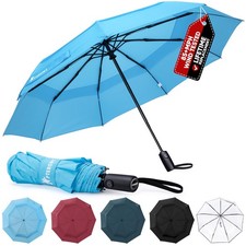 Windproof Compact Travel Umbrellas for Rain and Sun, Withstands 85MPH Winds A...