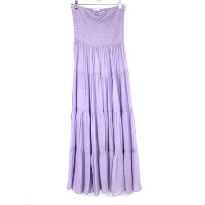 Talulah Smocked Strapless Tiered Midi Dress Womens Size M Lilac Purple  A-Line | eBay