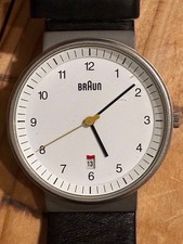 BRAUN Quartz Watch Analog 40mm Stainless Steel Rubber Strap Mens Watch Pre-Owned