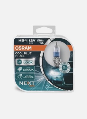2x HB4 Osram 51W 12V 9006CBN-HCB Cool Blue Intense Headlights Halogen Lamps