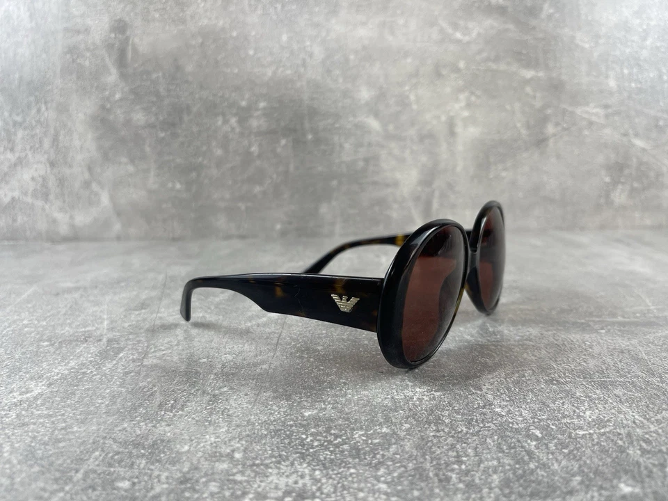 Gafas de sol redondas de gran tamaño para mujer Emporio Armani marrón tortuga Italia Foto 2 de 4