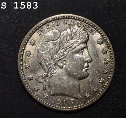 1907-D Barber Quarter "AU++" *Free S/H After 1st Item*
