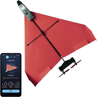 POWERUP 4.0 Smartphone Controlled Paper Airplane Kit, RC Controlled, Easy to Fly