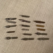 Vintage Lot Of 16 R Esterbrook Co Eagle Pencil Co Pen Nibs Calligraphy Ink Well