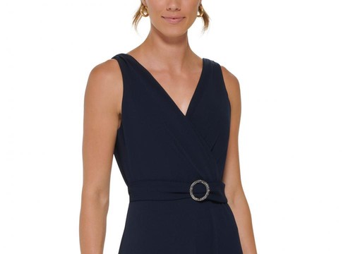New $249 DKNY Women's Long Sleeveless V-Neck Maxi Dress A3045 - Picture 5 of 16