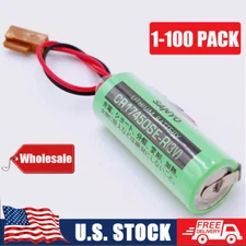 Lot 3V CR17450SE-R/A98L-0031-0012 2500mah PLC Battery For FANUC with Plug US*