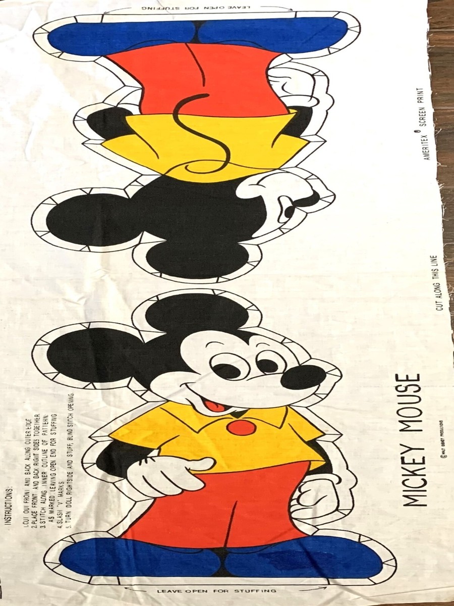 Walt Disney Productions MICKEY MOUSE Cut & Sew FABRIC PANEL