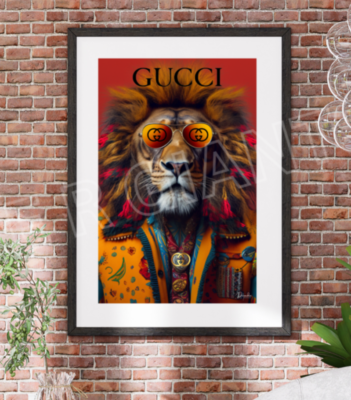 Gucci Lion King of the City Print 11 x 17 Gucci Wall Decor Fashion
