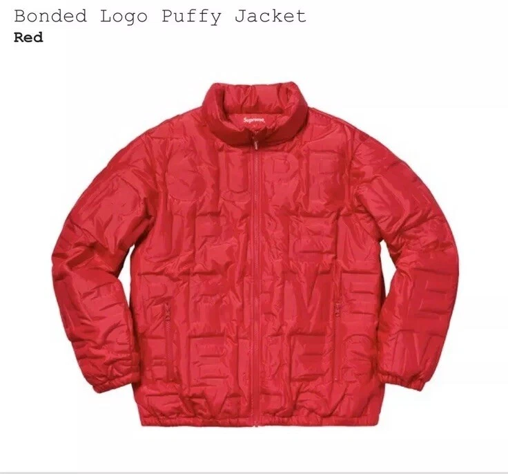 Veste gonflée logo collé Supreme SS19 taille rouge moyenne épuisée livraison gratuite