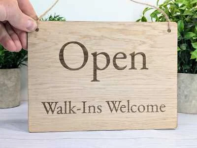 CHERRY GROVE CRAFT Wooden Open and Closed Sign for Business - Eco-friendly 2 Sided, Shop Signage