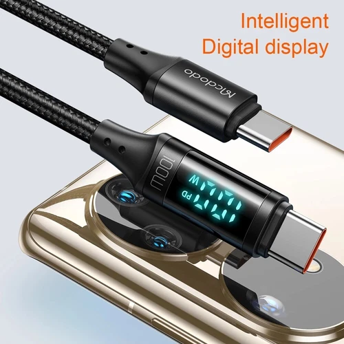 USB C to USB C Cable 100W PD Fast Charging Cord Type-C Charger with LED Display - Picture 13 of 14