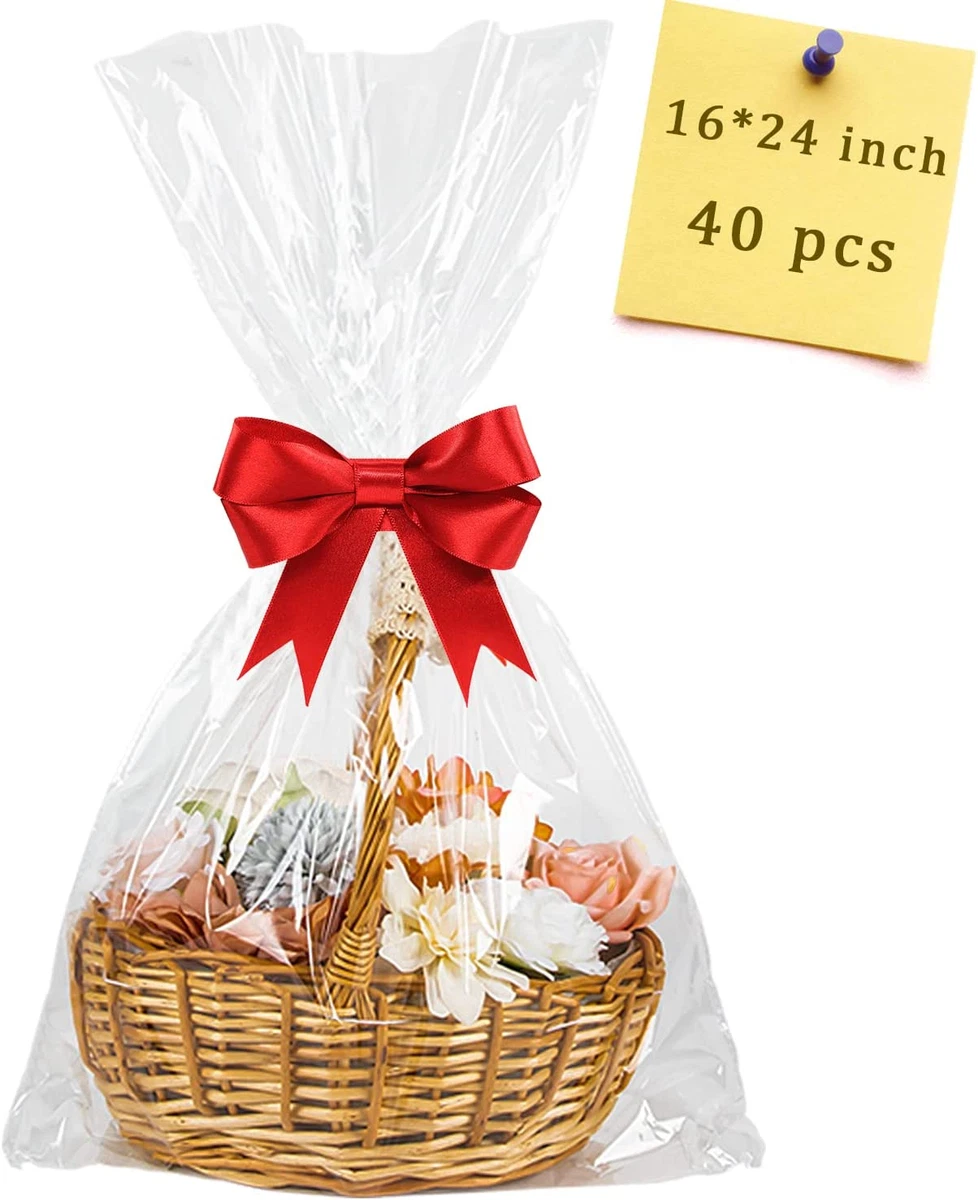 Morepack 16x24Inches Cellophane Bags for Gift Baskets,Clear Cellophane  Basket Bags 5Pieces | Michaels