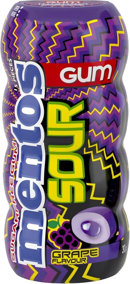 Mentos Sour Grape Gum 30 g (Pack of 10)-FREE SHIPPING AU - image 3 of 4