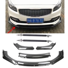 Front Bumper Lip Splitter Spoiler For Honda Odyssey Carbon Fiber Strut Rod