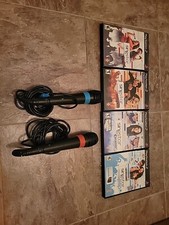 SingStar Sony PlayStation 2 Bundle - 4 Games - CIB - Tested -Two Mics-No Adapter