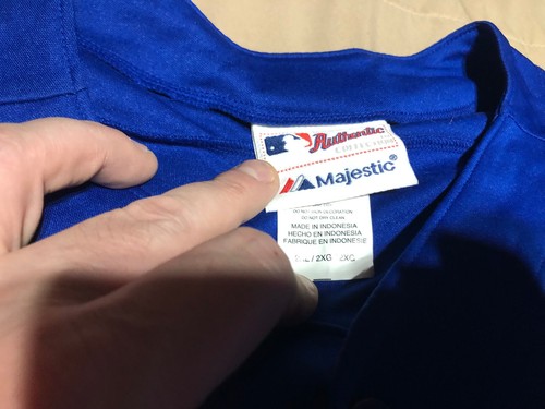 Camiseta de práctica de bateo Toronto Blue Jays Majestic 100 % auténtica 2XL HERMOSA - Imagen 4 de 5