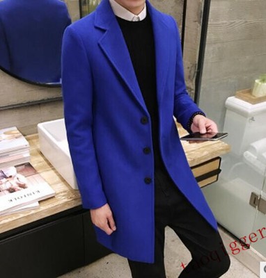 blue long coat men