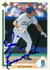 Jim Eisenreich autographed Baseball Card Kansas City Royals 1991 Upper Deck #658