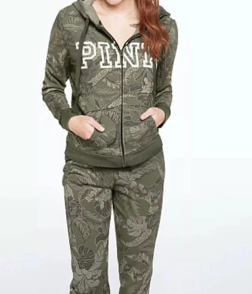 UNDERCOVER Felpa con cappuccio e zip intera nuova con etichetta Victoria’s Secret ROSA Everyday Lounge perfetta S