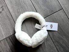 UGG AUSTRALIA ADULT WHITE FAUX FUR EARMUFFS, NWT, ONE SIZE