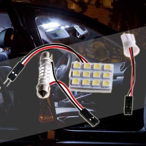 PANNELLO PCB INTERNO SMD T10 501 C5W 36 39 42MM BIANCO LED MAPPA TETTO POZZANGHERA - Foto 1 di 1