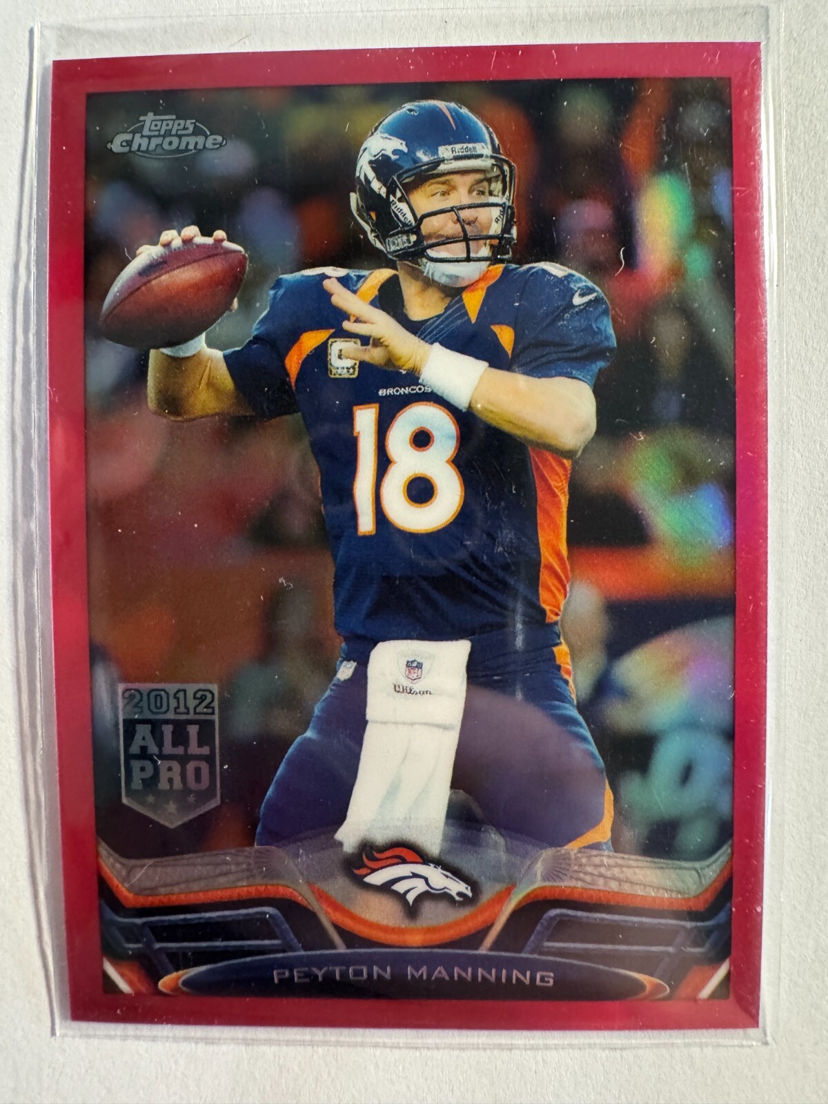 K261,075 - 2013 Topps Chrome Pink Refractors #1 Peyton Manning #/399