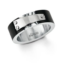 s.Oliver Men's Stainless Steel Black Ring SO925