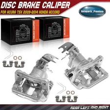 Pair Rear Side Brake Calipers w/ Bracket for Honda Accord 08-12 Acura TSX 09-14