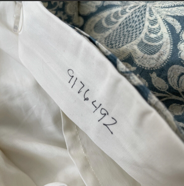 Pottery Barn Janelle Scroll Cotton Duvet Cover, Full/Queen, Blue Damask