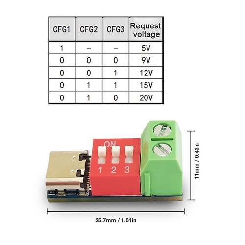5-20V PD Fast Lading Test Board USB--Typ-C--C Einstellbares PD-Endigboardmodu#lk - Bild 4 von 7