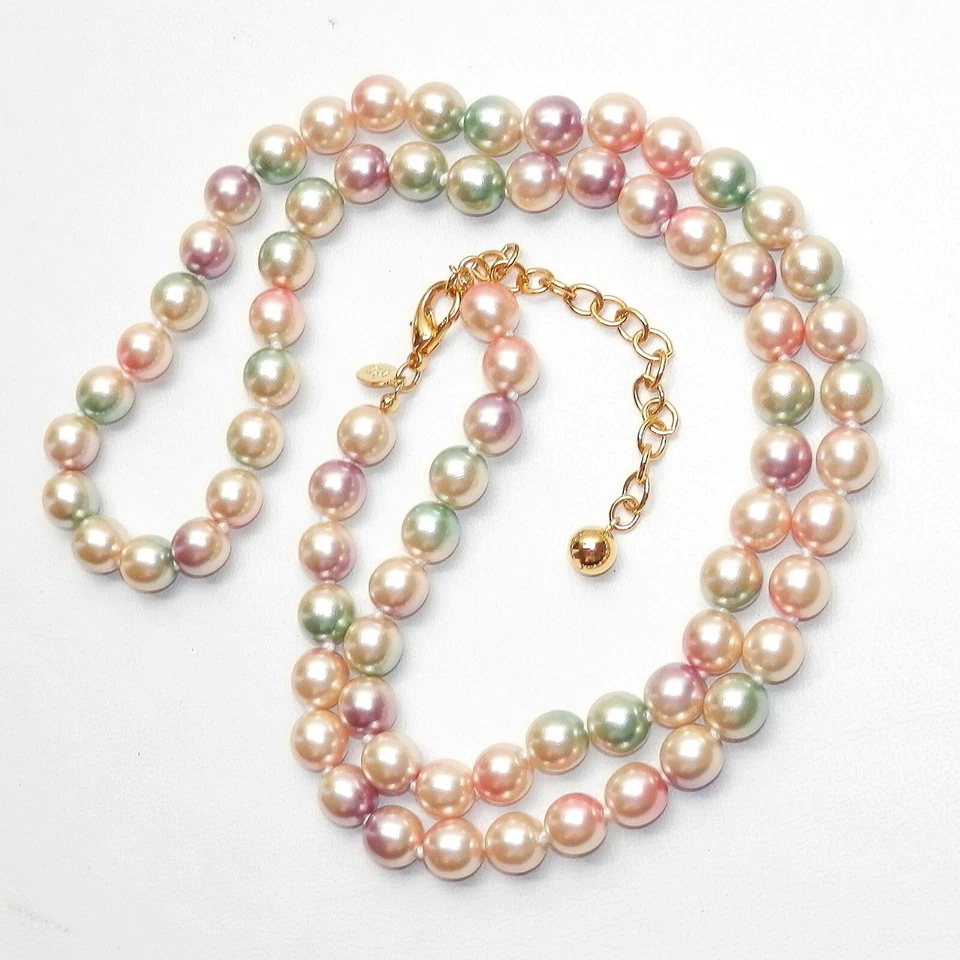 Joan Rivers Statement Faux Pearl Necklace Pastel Multi Color 33-36.5” STUNNING! - Image 2 of 4