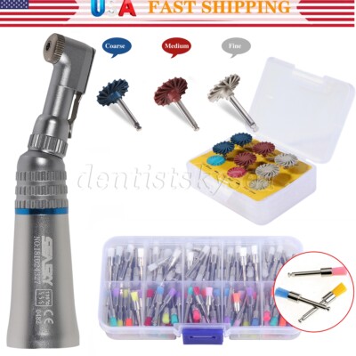 Dental Contra Angle Low Speed Handpiece YP/ Polishing Brushes Spiral Wheel US
