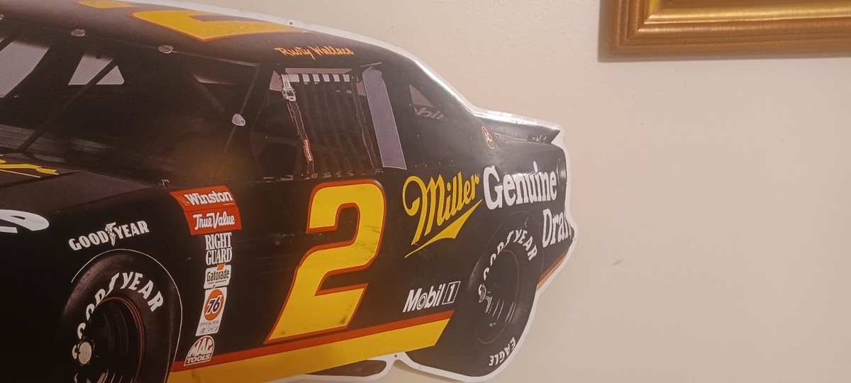 Vintage 1993 Miller Genuine Draft 3D Rusty Wallace #2 Metal