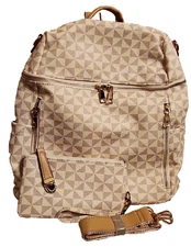 MAKES Women's PU Leather Backpack Purse Set Waterproof Multipurpose Bag New