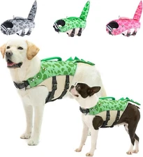 Pet Swimming Water Safety Vest Dog Life Jacket Swimsuit w/ PULL Handle XL