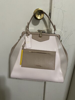 Cromia Coated Colorblock Suede Textured Leather Shoulder Bag