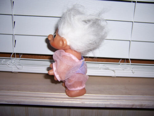 DAM Troll Doll With Outfit White Hair As Pictured 5.25" 1984 Grandma - Picture 4 of 10
