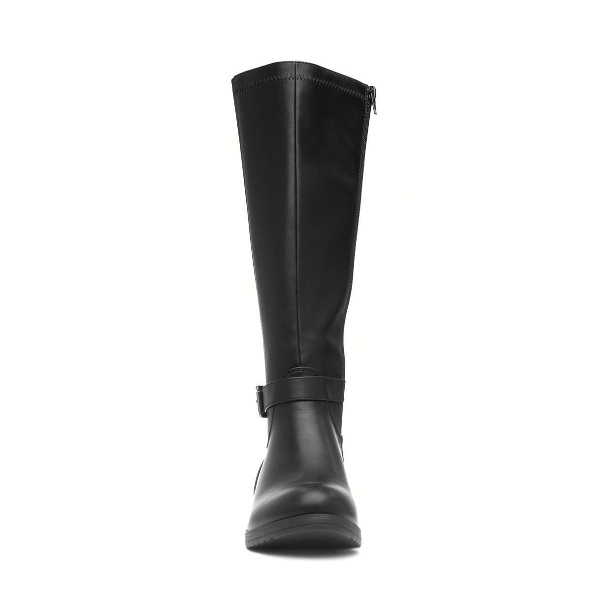 Lilley Womens Boots Black Adults Ladies Knee High Zip Up Buckle