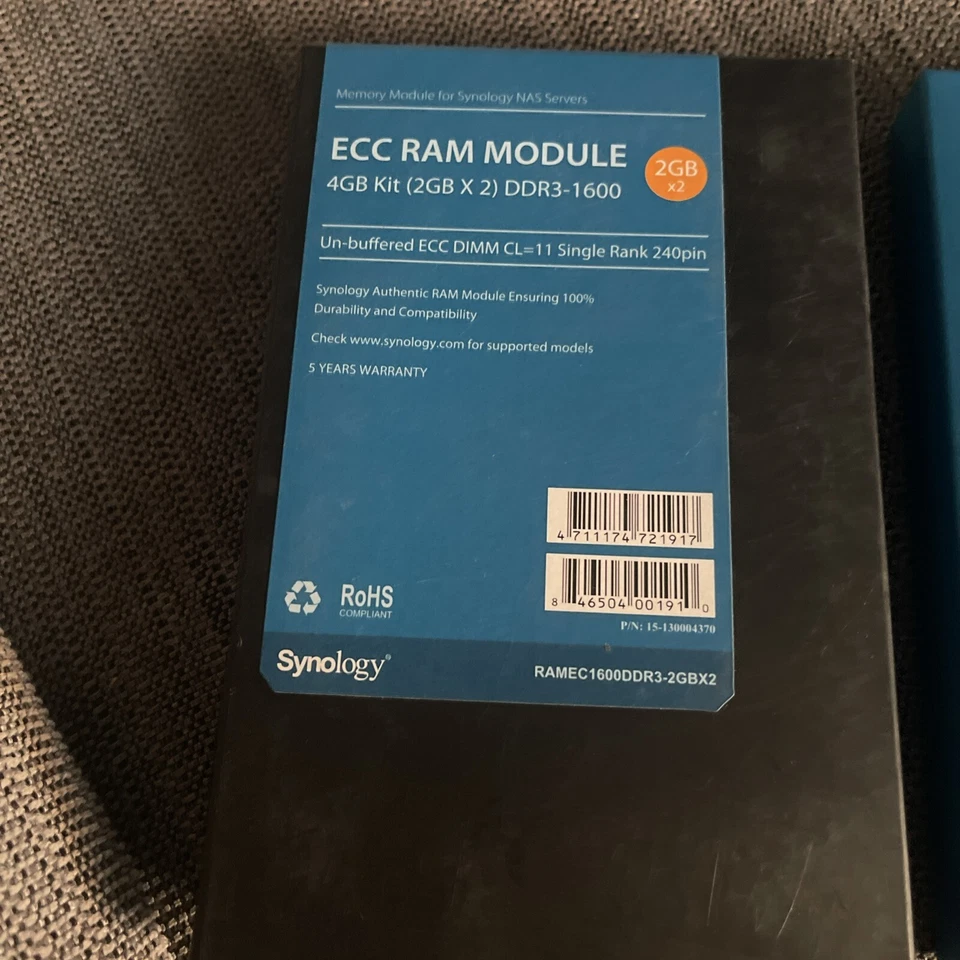 Synology 2GB x2 4gb DDR3 RAM Original & Genuine Boxed Memory Module Nas Servers - Image 2 of 4