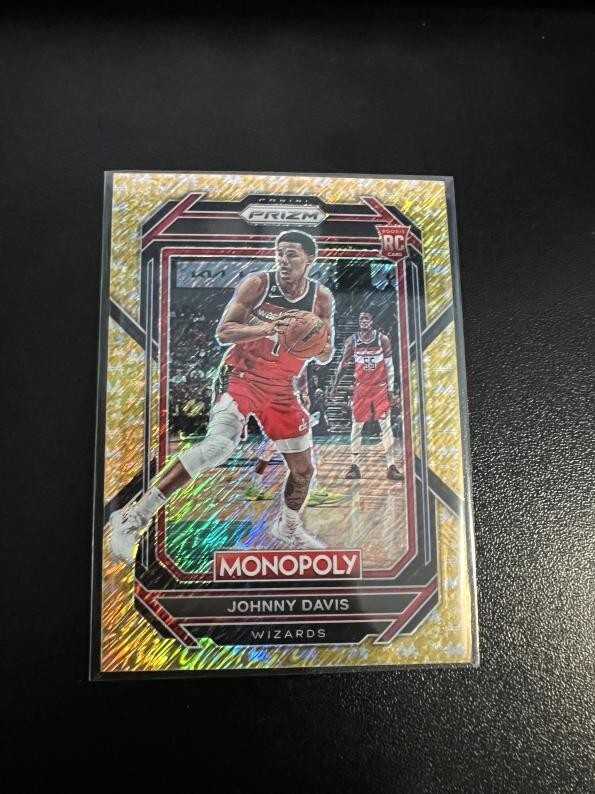 2022-23 Panini Prizm Monopoly #90 JOHNNY DAVIS Gold Money Shimmer RC SSP #50/500