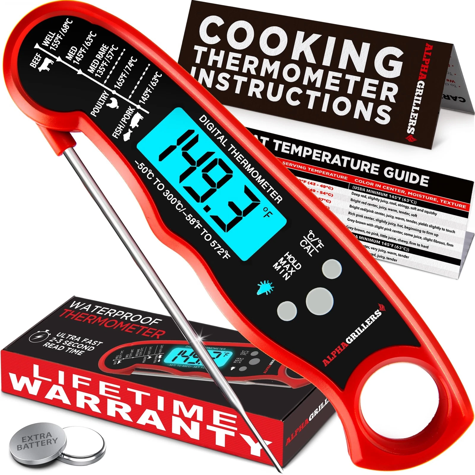 Alpha Grillers Instant Read Meat Thermometer for Grill and Cooking. Best Wate...
Opens in a new wind