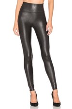 Spanx Womens Small Black Faux Leather Leggings Stretch Pull On Pants