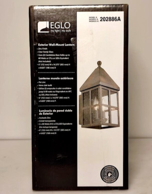 Eglo Creston Creek 5.98 in. W x 14.37 in. H 1-Light Zinc Outdoor Wall Lantern
